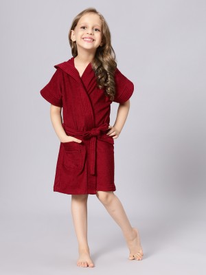 lacylook Maroon XL Bath Robe(1 Bath Robe, For: Girls, Maroon)