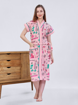 Sand Dune Pink XXL Bath Robe(1 bath_robe, For: Women, Pink)