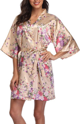 TASN Women Printed Beige Night Suit Set