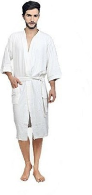 ELEVANTO White Free Size Bath Robe(Bathrobe, For: Women, White)