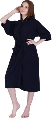 Elstone Home Navy Blue Free Size Bath Robe(1 Bathrobe, For: Men & Women, Navy Blue)