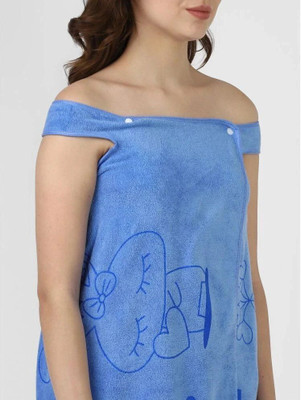 SHIVA Blue Free Size Bath Robe(1 bath robe, For: Men & Women, Blue)