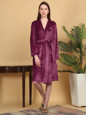 Klotthe Maroon XL Bath Robe(1 Bathrobe, For: Women, Maroon)