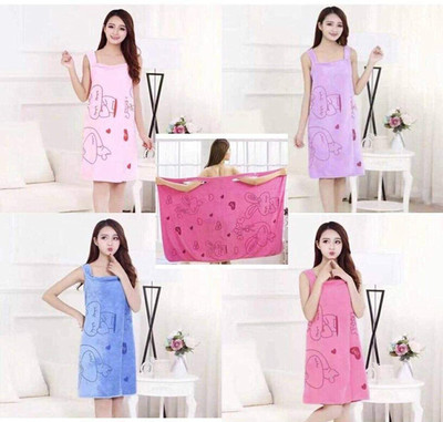 Manav Blue, Pink, Purple Free Size Bath Robe(Pack of 2 Bath Robe, For: Women, Blue, Pink, Purple)