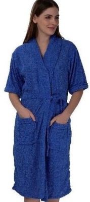 Piftif Blue Free Size Bath Robe(1 Bathrobe, For: Women, Blue)