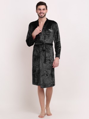 Klotthe DBlack XL Bath Robe(1 Bathrobe, For: Men, DBlack)