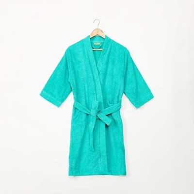 RAJASTHAN HANDLOOM Turquoise Green Medium Bath Robe(1N Medium Bathrobe, For: Men & Women, Turquoise Green)