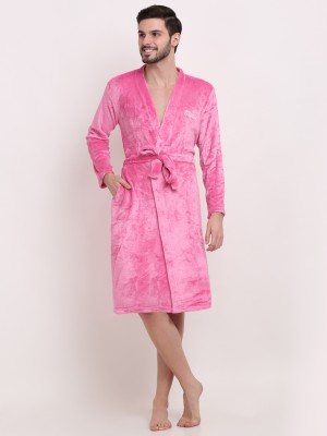 Klotthe LightPink XL Bath Robe(1 Bathrobe, For: Men, LightPink)