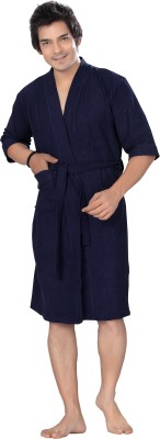 Sand Dune Navy Blue XL Bath Robe(1 Bath Robe, For: Men, Navy Blue)