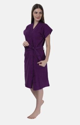 TOMKOT Purple Free Size Bath Robe(1 bathrobe, For: Women, Purple)