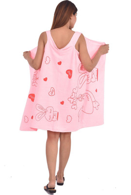 SHIVA Pink Free Size Bath Robe(1 bathrobe, For: Men & Women, Pink)