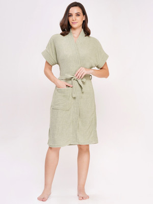 Poorak Green Free Size Bath Robe(1 bathrobe, For: Women, Green)