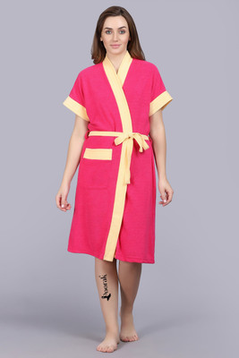 Poorak Beige Pink Free Size Bath Robe(1 bathrobe for women, For: Women, Beige Pink)