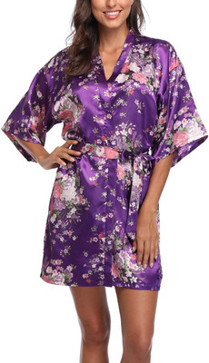 TASN Women Printed Purple Night Suit Set