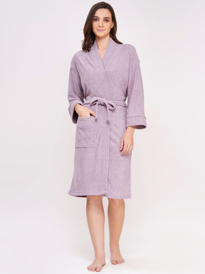 Poorak Light Purple Free Size Bath Robe(1 Bathrobe, For: Women, Light Purple)