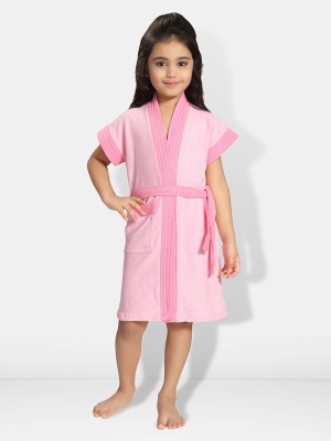 Lovira Light Pink XXS Bath Robe(1 Bathrobe with 1 Belt, For: Girls, Light Pink)