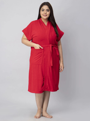 lacylook Red 3XL Bath Robe(1 bathrobe, For: Women, Red)