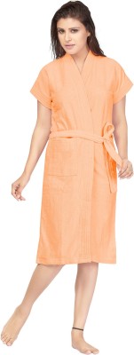 Lovira Peach XXL Bath Robe(1 Bathrobe with 1 Belt, For: Women, Peach)