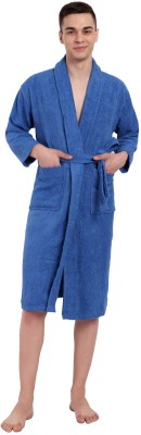 Dreamweavers Blue Large Bath Robe(1 bathrobe 1 belt, For: Men, Blue)