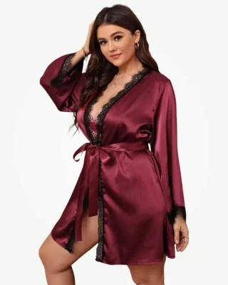 Cotovia Maroon Free Size Bath Robe(1 Bathrobe, For: Women, Maroon)