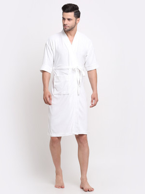 CREEVA White Free Size Bath Robe(1 Bathrobe, For: Men & Women, White)