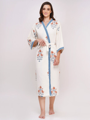 Poorak Peach Free Size Bath Robe(1 Bath Robe, For: Women, Peach)