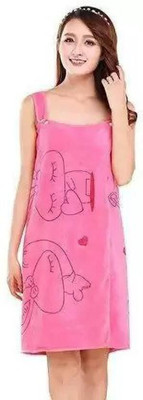 Armaan Pink Free Size Bath Robe(1 bath_robe, For: Men & Women, Pink)