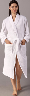 Comfortlooms White Free Size Bath Robe(1 Bathrobe, For: Women, White)
