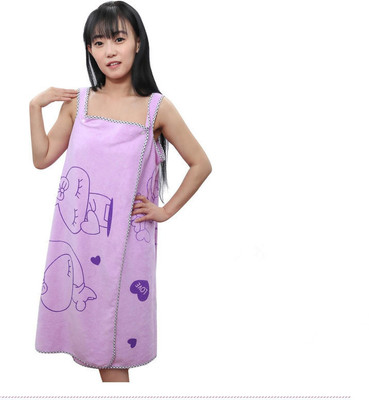Manav Purple Free Size Bath Robe(1 bath robe, For: Men & Women, Purple)