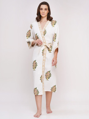 Poorak Green Free Size Bath Robe(1 Bath Robe, For: Women, Green)