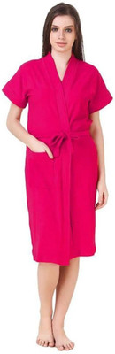 Poorak Valentine Rani Free Size Bath Robe(1 Bath Gown, For: Women, Valentine Rani)