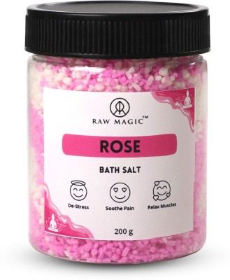 Raw Magic Rose Bath Salt l Body & Foot Spa | Stress and Muscle Pain Relief l Natural(200 g)