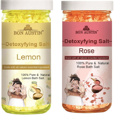 Bon Austin Lemon & Rose Bath Salt for Relief & Relaxation (Each,200g) Combo of 2(400 g)
