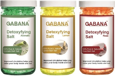 GABANA Aromatic, Lemon & Rose Detoxifying Bath Salt, (Each, 200g) Combo of 3(600 g)