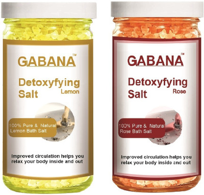 GABANA Lemon & Rose Bath Salt for Skin Lightening (Each,200g) Combo of 2(400 g)