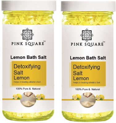 Pink Square Detoxifying Lemon Bath Salt for Relaxing & Rejuvenating (200g) Pack of 2(400 g)