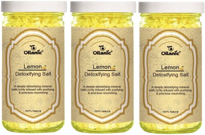 Oilanic Detoxifying Lemon Bath Salt for Relaxing & Rejuvenating (200g) Pack of 3(600 g)