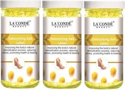 La'Conde Detoxifying Lemon Bath Salt for Antioxidant & Skin Lightening (200g) Pack of 3(600 g)