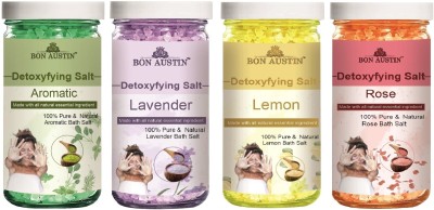 Bon Austin Aromatic, Lavender, Lemon & Rose Detoxifying Bath Salt (Each, 200g) Combo of 4(800 g)