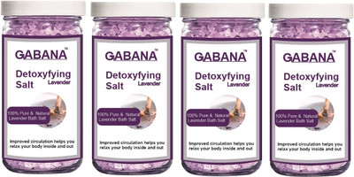 GABANA Detoxifying Lavender Bath Salt for Relaxing & Rejuvenating (200g) Pack of 4(800 g)