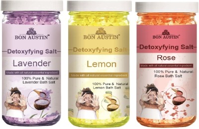 Bon Austin Lavender, Lemon & Rose Detoxifying Bath Salt, (Each, 200g) Combo of 3(600 g)