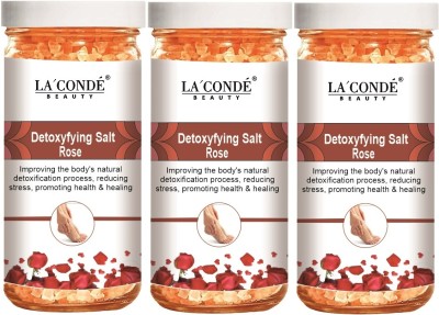 La'Conde Detoxifying Rose Bath Salt- For Rehydrating & Refreshing Skin (200g) Pack of 3(600 g)