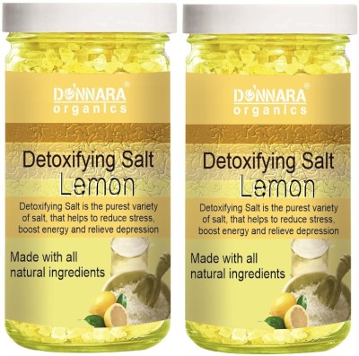 Donnara Organics Detoxifying Lemon Bath Salt for Relaxing & Rejuvenating (200g) Pack of 2 Scrub(400 g)