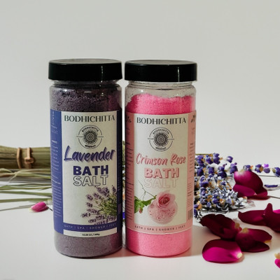 Bodhichitta Lavender & Rose Bath Salt | Aromatherapy Elegance for Tranquil Soaks(300 g)