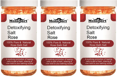 Mensport Detoxifying Rose Bath Salt- For Rehydrating & Refreshing Skin (200g) Pack of 3(600 g)