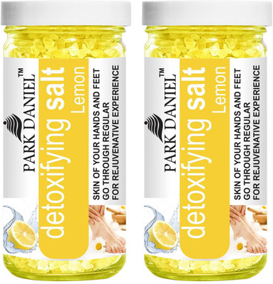 PARK DANIEL Premium Lemon Bath Salt- For Antioxidant & Skin Lightening -Pedicure & Manicure Salt Combo Pack Of 2 Jars of 200 gms(400 gms)(400 g)