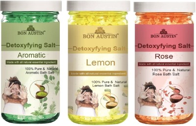 Bon Austin Aromatic, Lemon & Rose Detoxifying Bath Salt, (Each, 200g) Combo of 3(600 g)