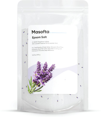 Masofta Epsom Bath Salt with Lavender Essential Oil & Lavender Buds(450 g)