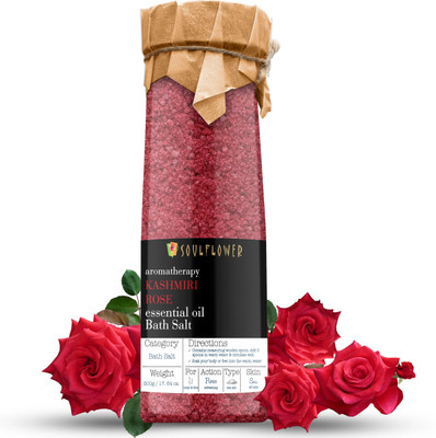 Soulflower Rose Geranium Bath Salt for Muscle Relief & Relaxation(500 g)