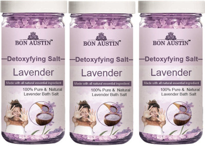 Bon Austin Detoxifying Lavender Bath Salt for Relaxing & Rejuvenating (200g) Pack of 3(600 g)